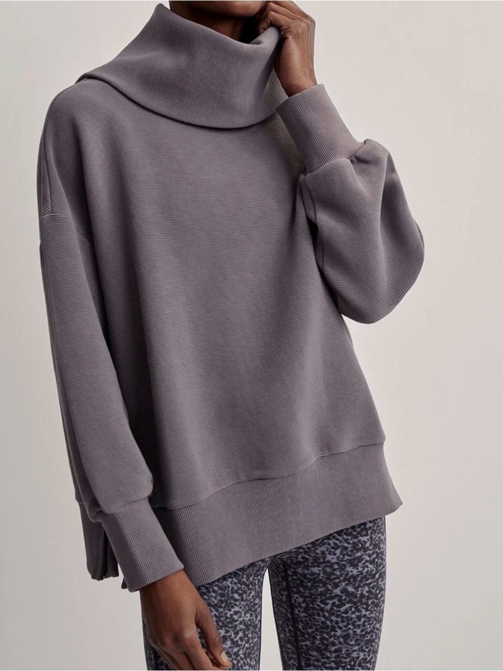 Varley Milton Sweatshirt Women's Medium Deep Charcoal Oversized